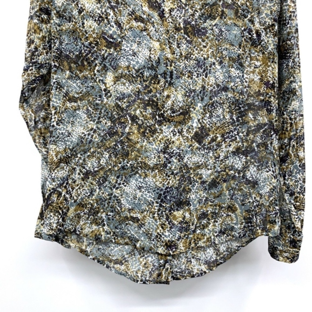 Ann Taylor Printed Button Down Long Sleeve Blouse - Picture 7 of 8